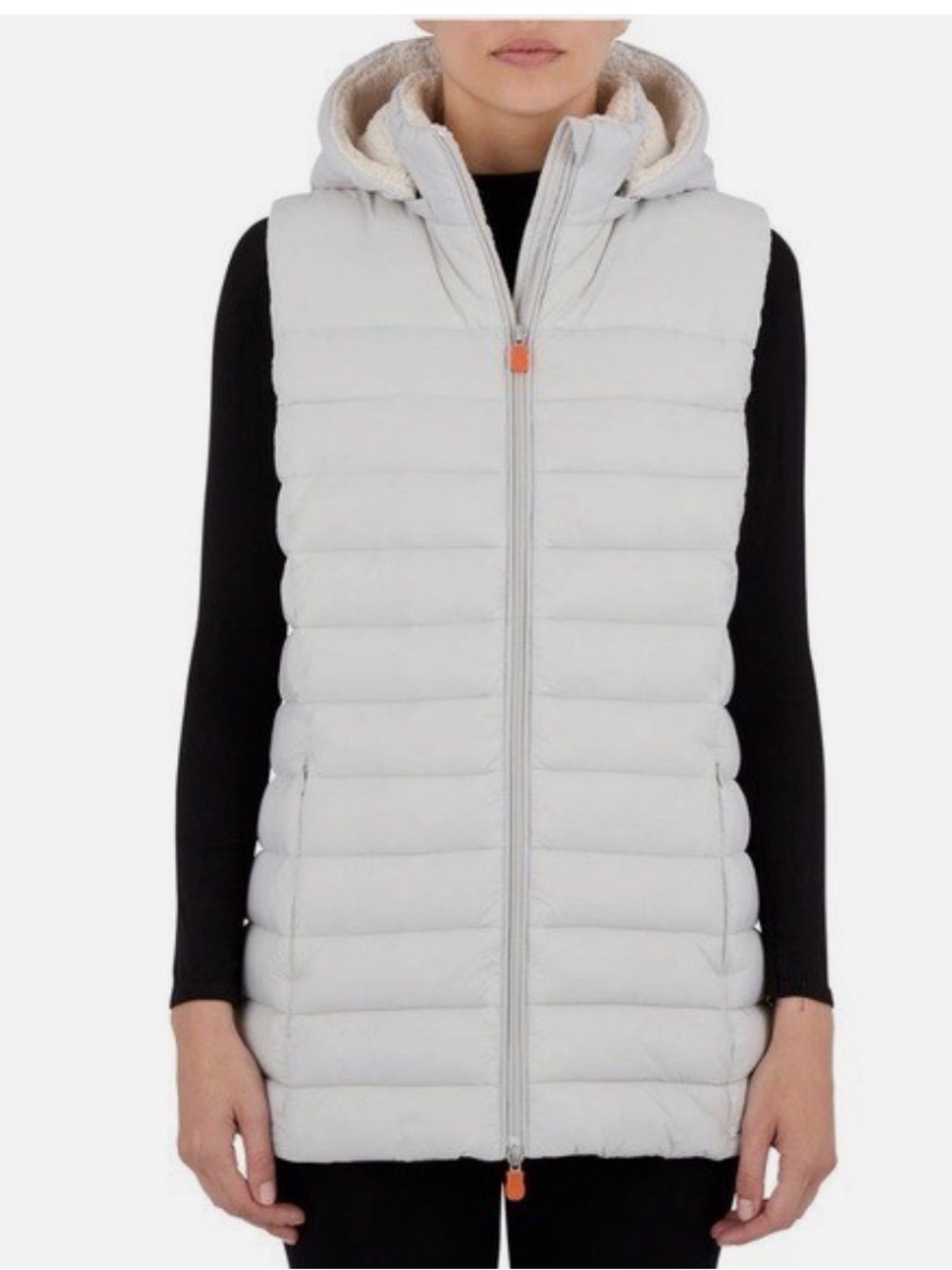 Save The Duck Womens Fleece Lined Hooded Puffer Vest NWT S